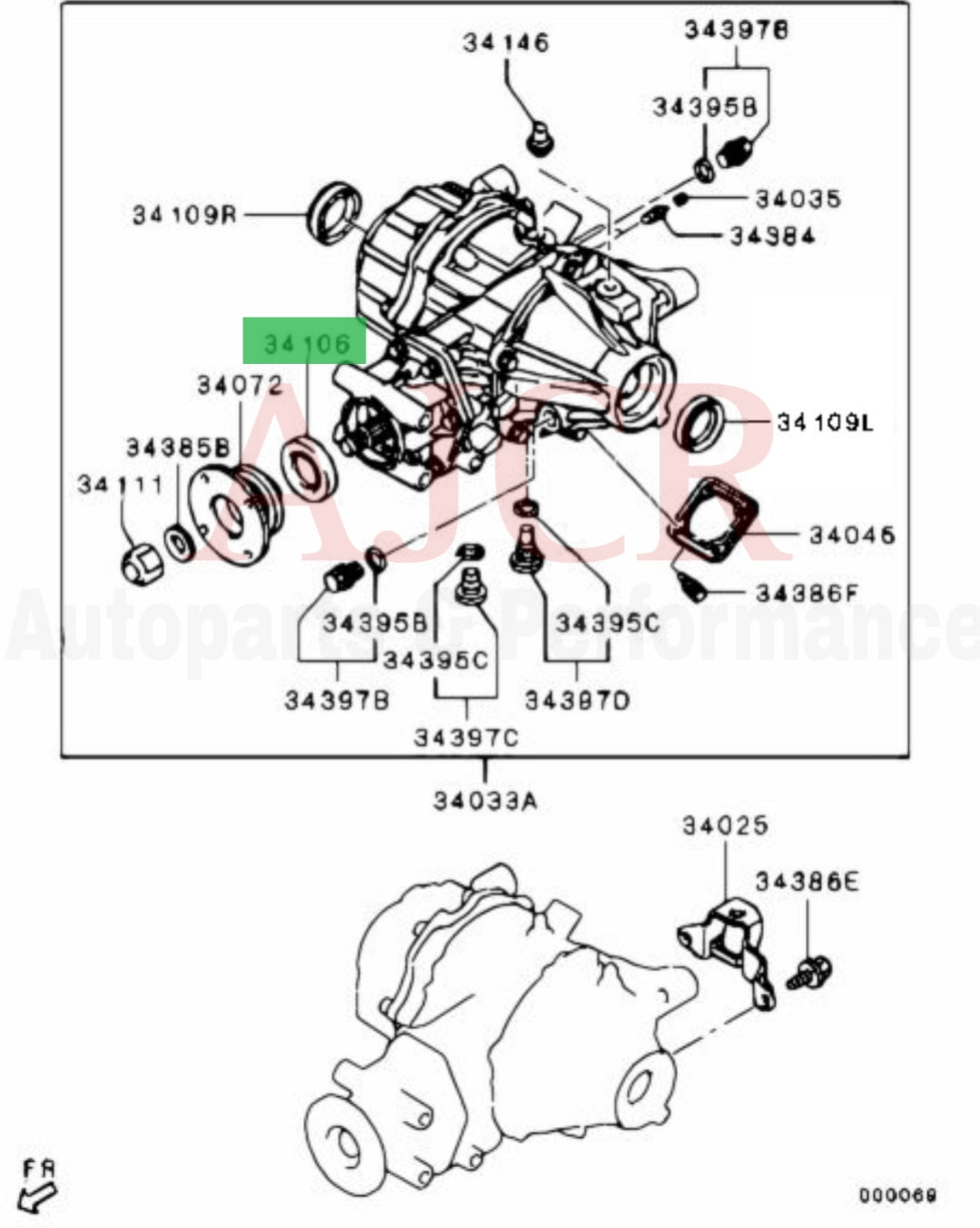 Mitsubishi Rear Differential Seal Evo I-X/DSM