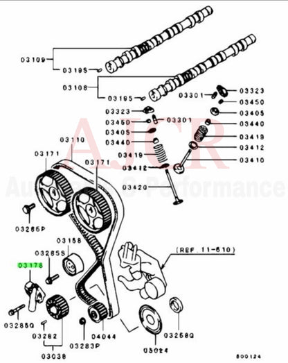 Mitsubishi Timing Belt Hydraulic Tensioner 1G DSM 6-Bolt