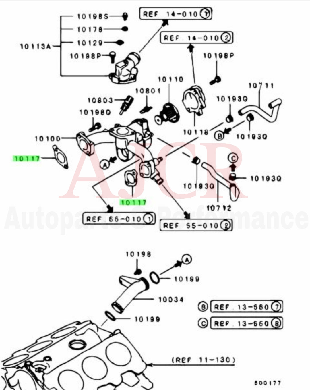 Mitsubishi Thermostat Housing To Head Gasket Eclipse/Galant V6
