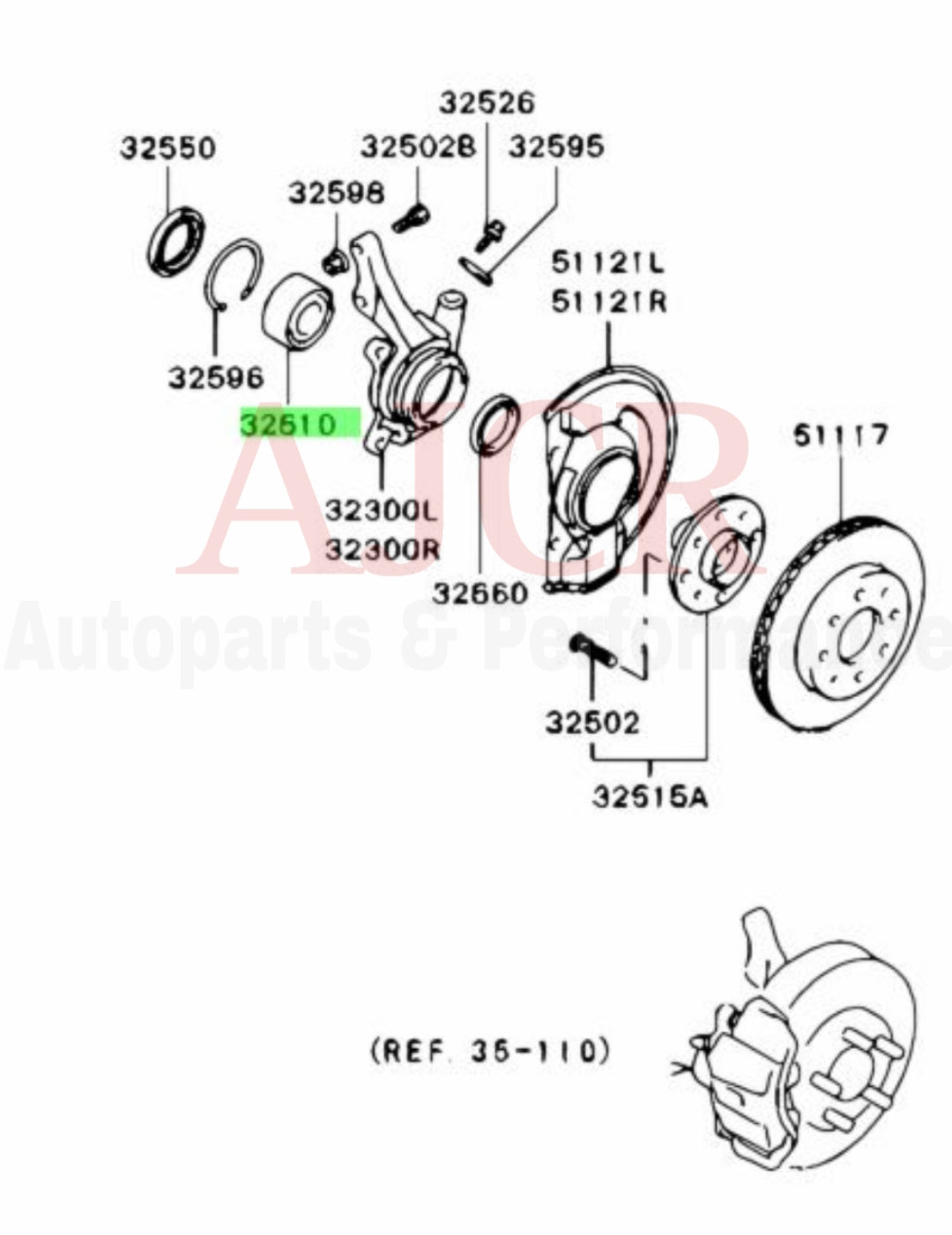 Koyo Front Wheel Bearing Evo 1-3/1G DSM