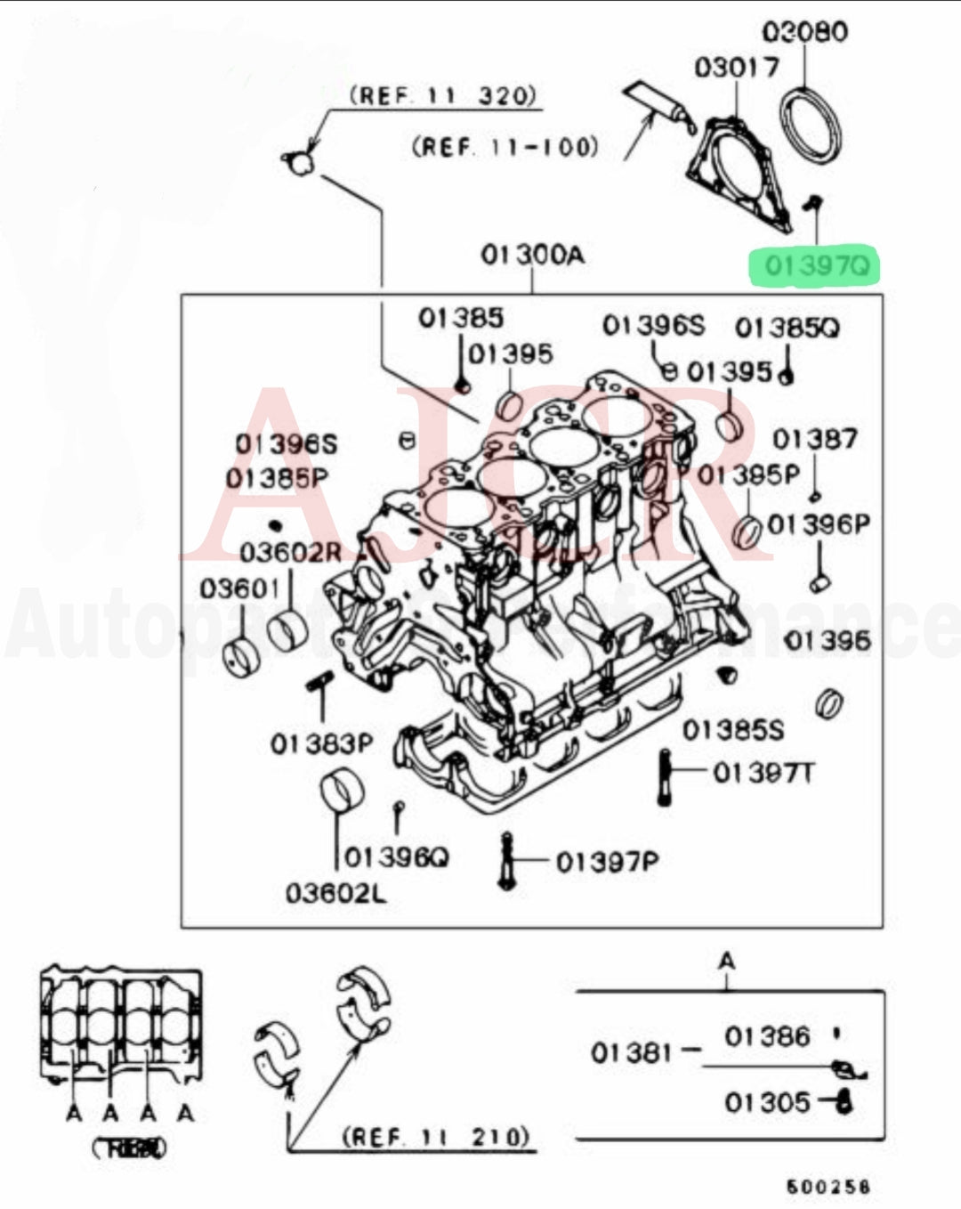 Mitsubishi Rear Main Seal Housing Bolt for Evo 4-9/ 7-Bolt DSM