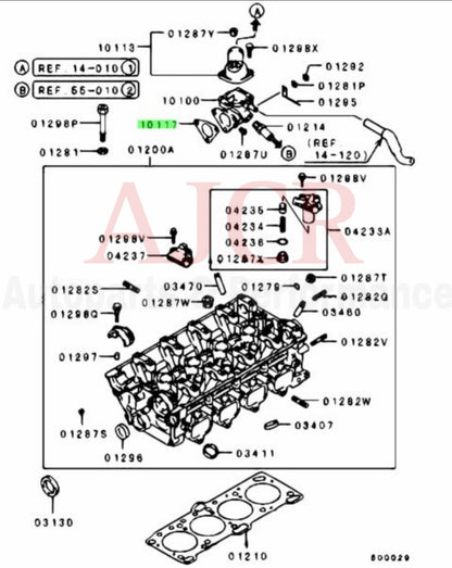Mitsubishi Thermostat Housing to Head Gasket 1G DSM