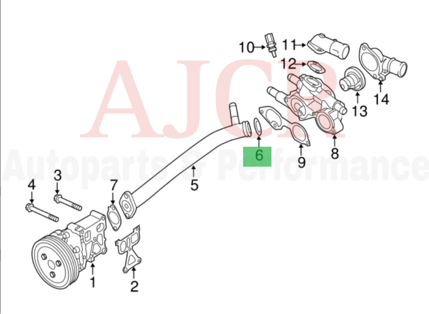 Mitsubishi Coolant Pipe Oring Evo/DSM/VR-4