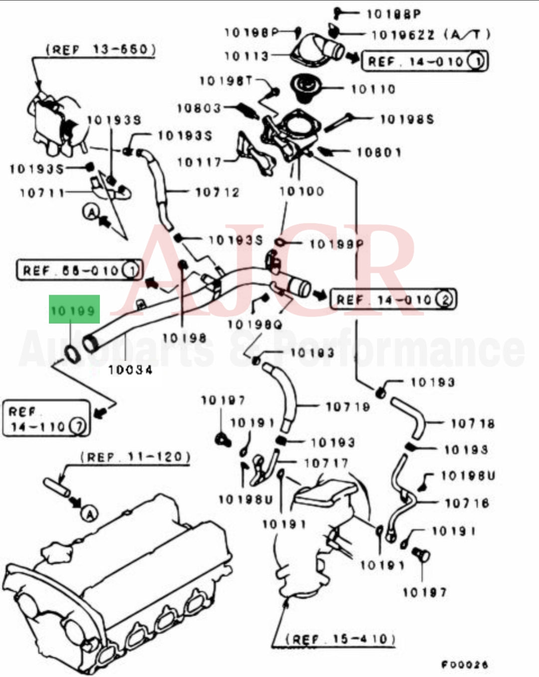 Mitsubishi Coolant Pipe Oring Evo/DSM/VR-4