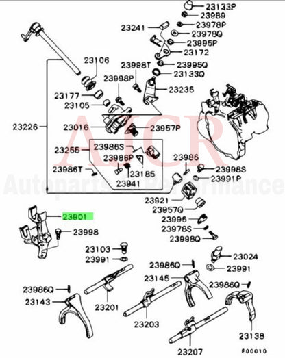 Mitsubishi Shifter Cable Bracket 5-Speed Evo 7-9