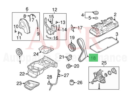 AJCR Gates Timing Belt Mirage 4G93 SOHC 93-96 / Lancer 4G94 02-06