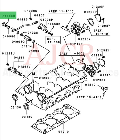 Mitsubishi Oil Feed Line To Head Eye Bolt Evo 9