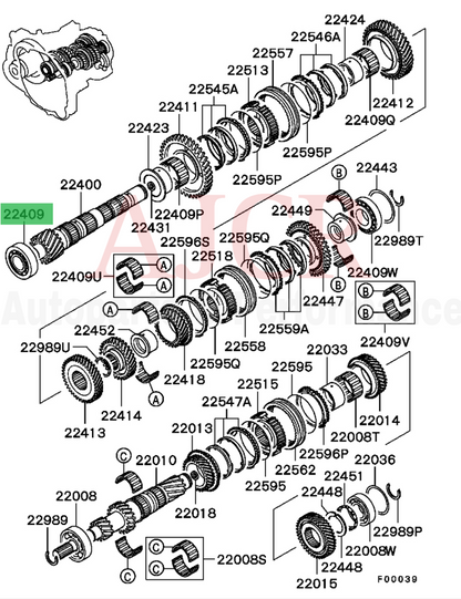 Mitsubishi Output Shaft Ball Bearing Evo 4-9