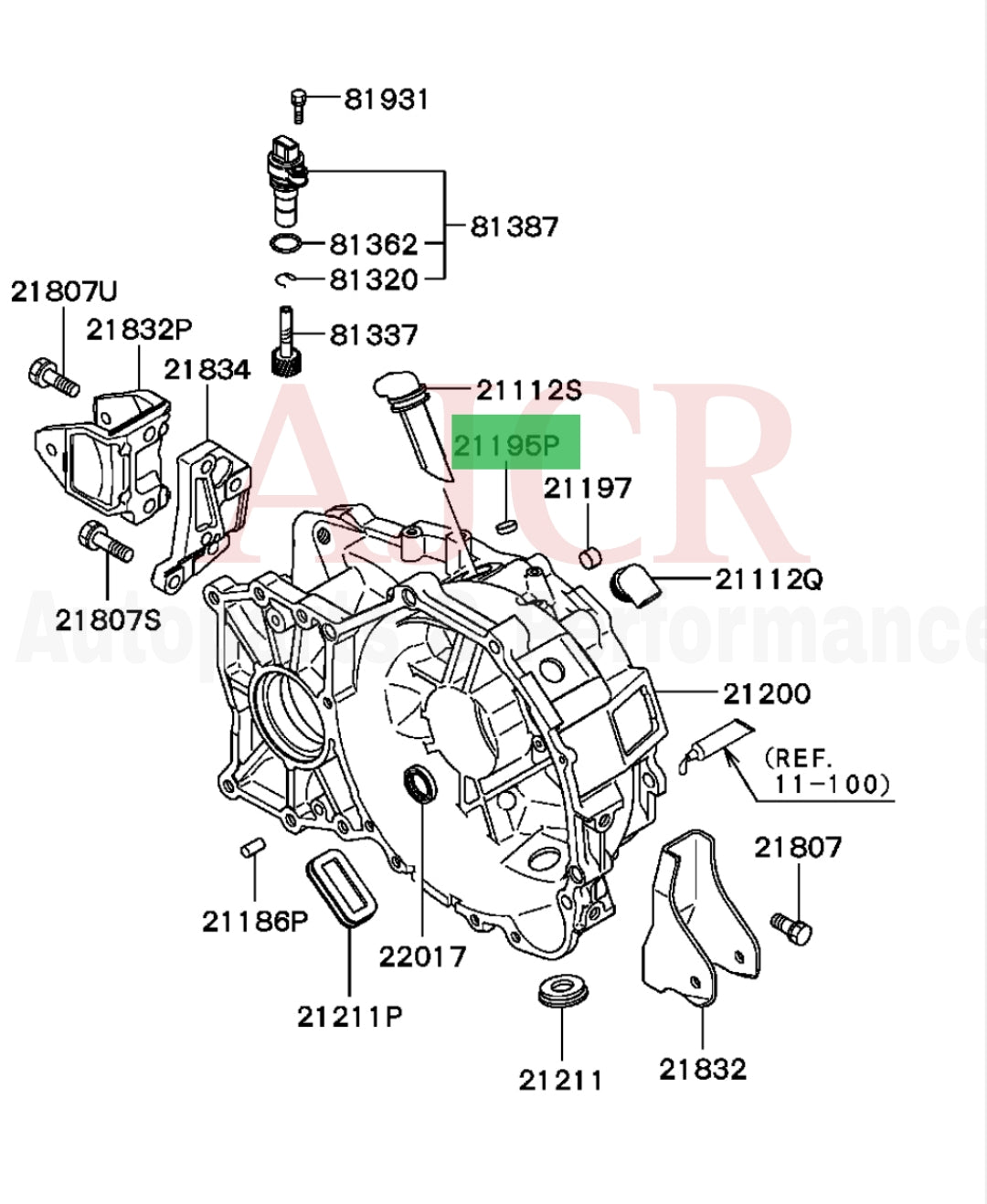 Mitsubishi Transmission Case Cap Seal Evo 4-X/Eclipse V6 3.0L 5-Speed