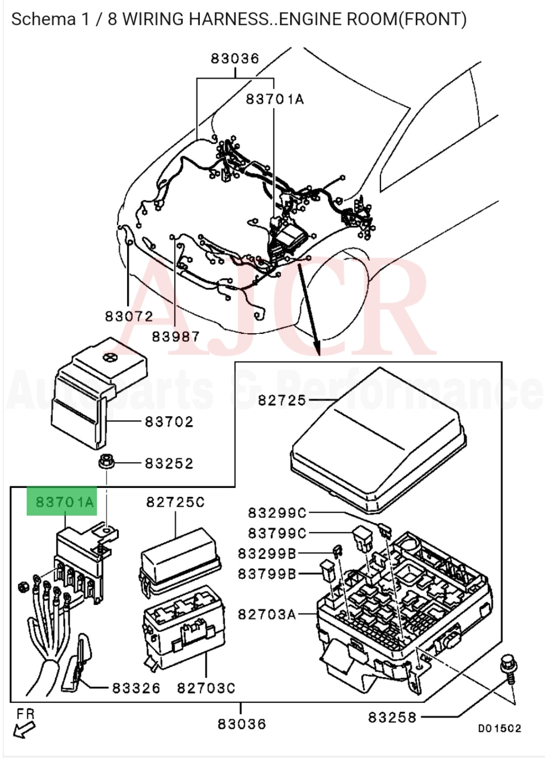 Mitsubishi Battery Cable Fuse Block Evo X