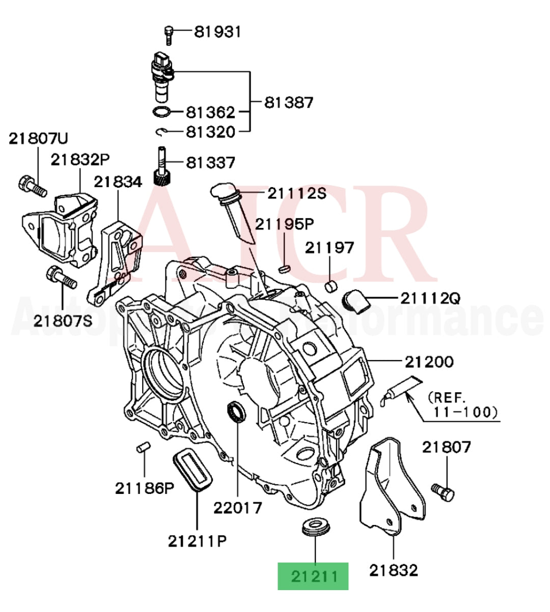 Mitsubishi Clutch Inspection Hole Cover Evo 4-X/Eclipse V6 00-05