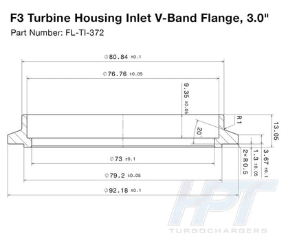 HPT F3 V-Band Inlet Flange - 3.00"