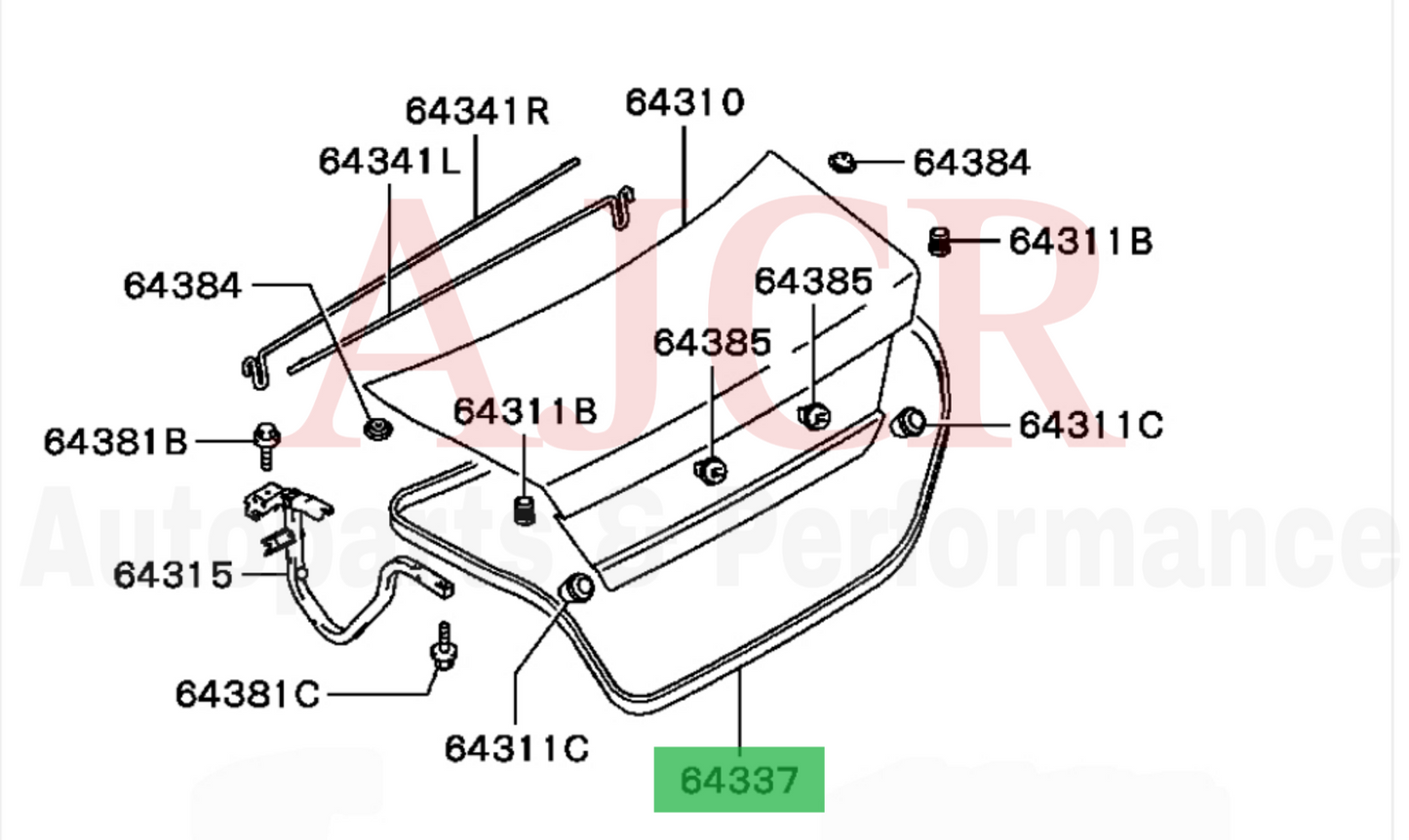 Mitsubishi Trunk Weatherstrip Seal Evo 4-6 / Mirage 99-02