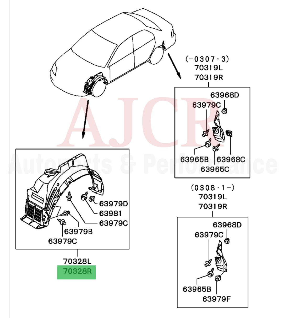 Mitsubishi Front Splash Guard Evo 7-9