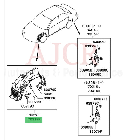 Mitsubishi Front Splash Guard Evo 7-9