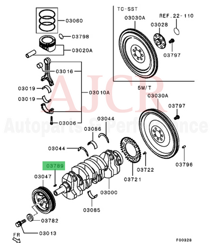 Mitsubishi Half-Moon Key Crankshaft Evo X