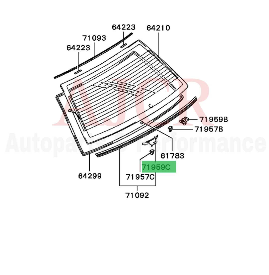 Mitsubishi Rear Window Lower Molding Clip Evo 7-9