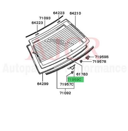 Mitsubishi Rear Window Lower Molding Clip Evo 7-9