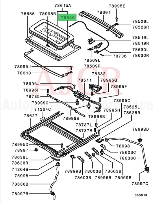 Mitsubishi Sunroof Weatherstrip Evo 7-9 / Mirage 99-02