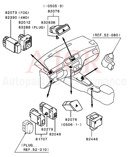 Mitsubishi Headlamp Leveling Switch Evo 8-9