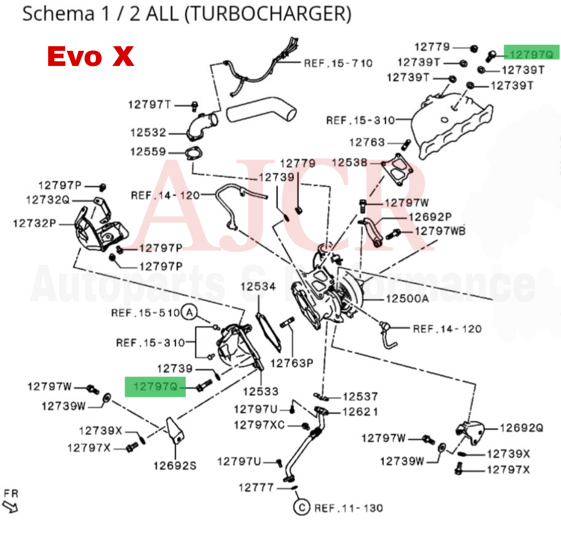Mitsubishi Manifold to Turbo Bolt Evo 4-X
