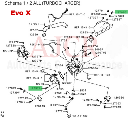 Mitsubishi Manifold to Turbo Bolt Evo 4-X