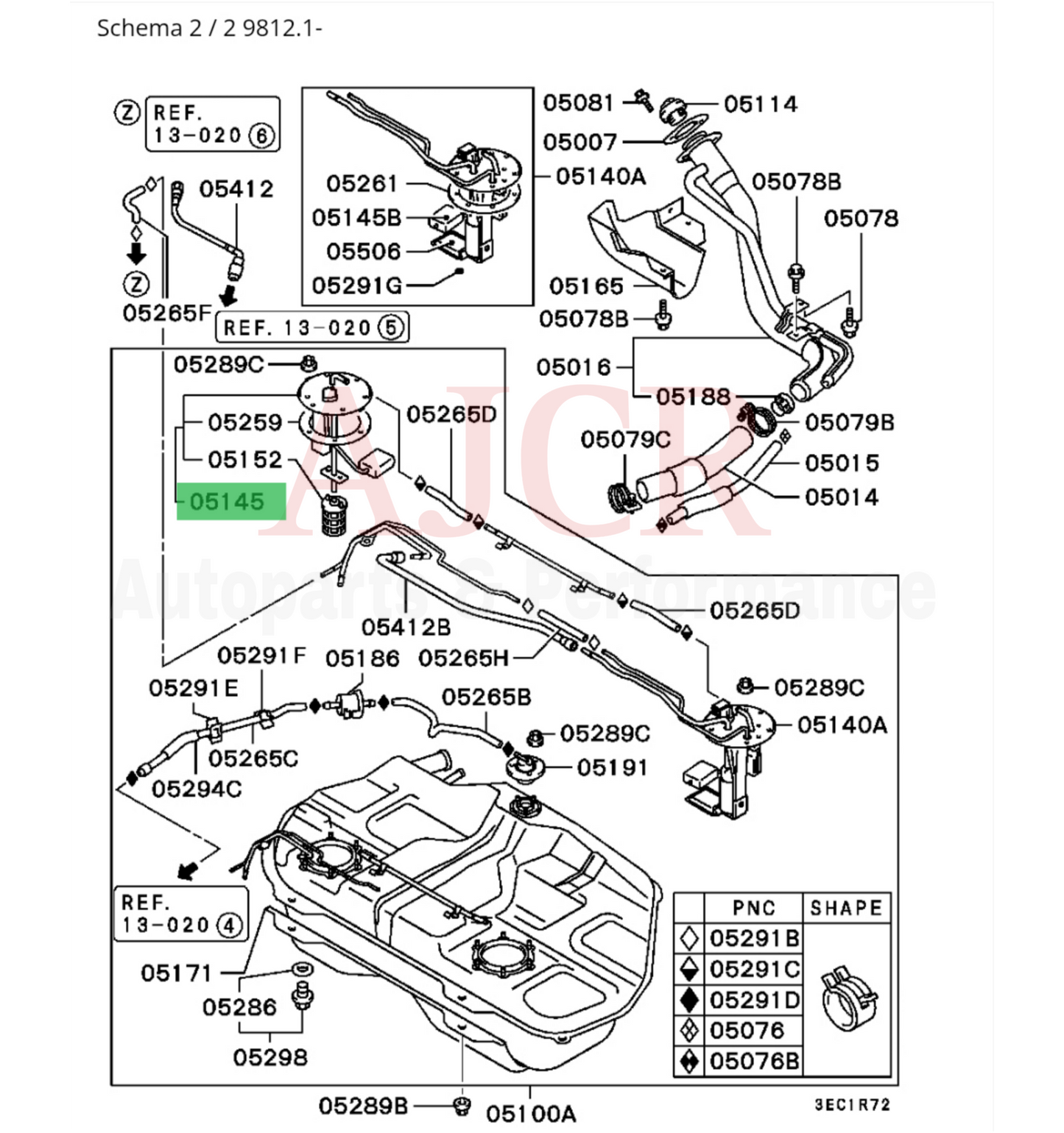 Mitsubishi Fuel Gauge Sender Unit Evo 6