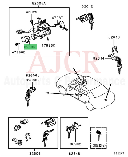 Mitsubishi Ignition Switch Mirage 97-02 / Lancer Evo 4-6