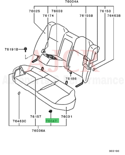 Mitsubishi Rear Seat Cushion Release Clip Evo 1-9/2G DSM/3G Eclipse/Mirage 93-02/Lancer 02-06