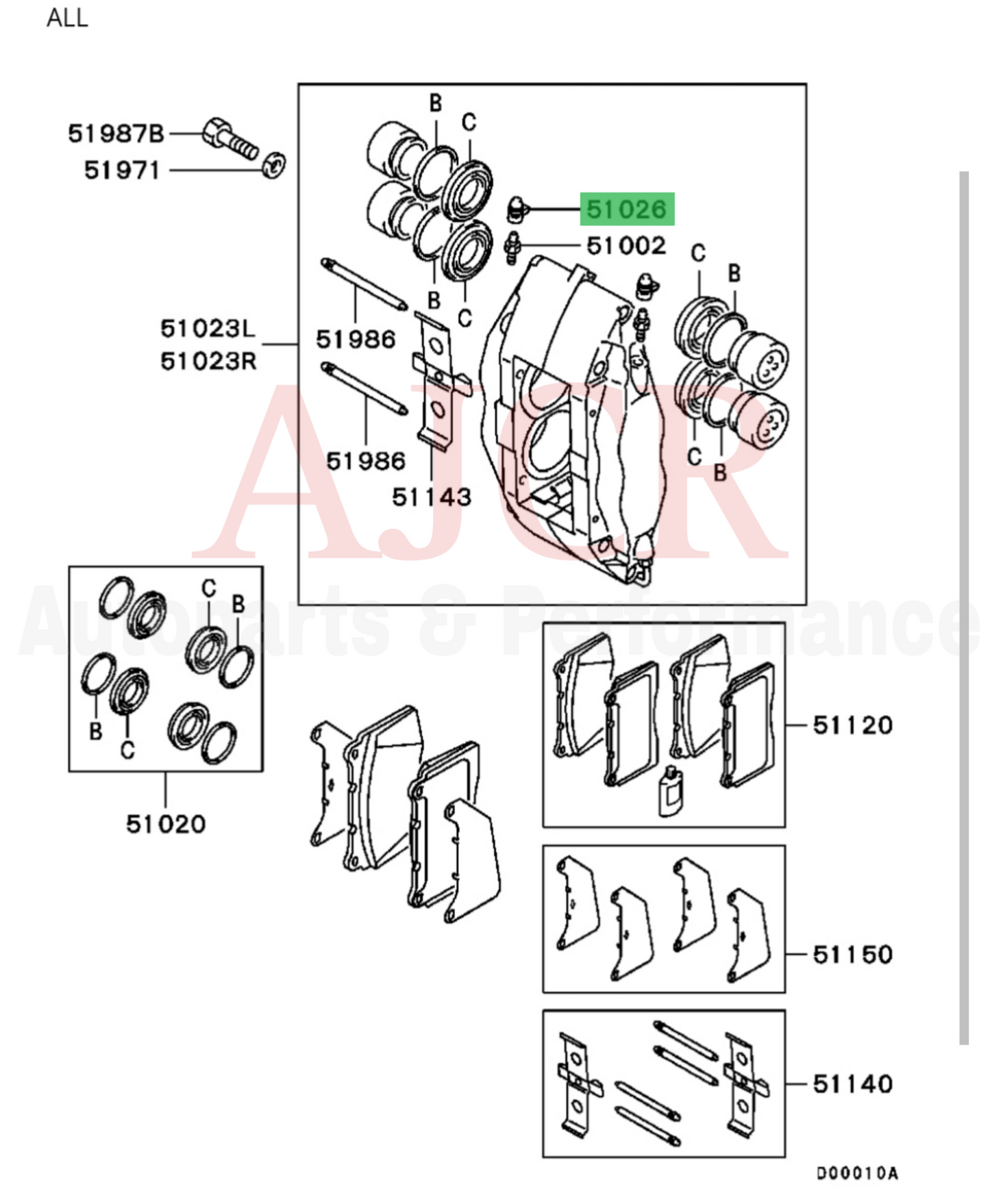 Mitsubishi Brembo Caliper Bleeder & Bleeder Cap Evo 5-9