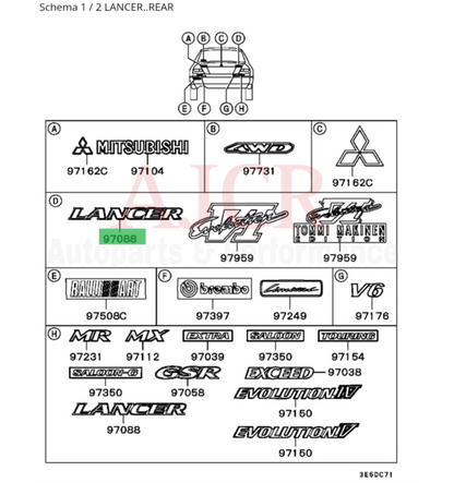 Mitsubishi (Lancer) Emblem Evo 6