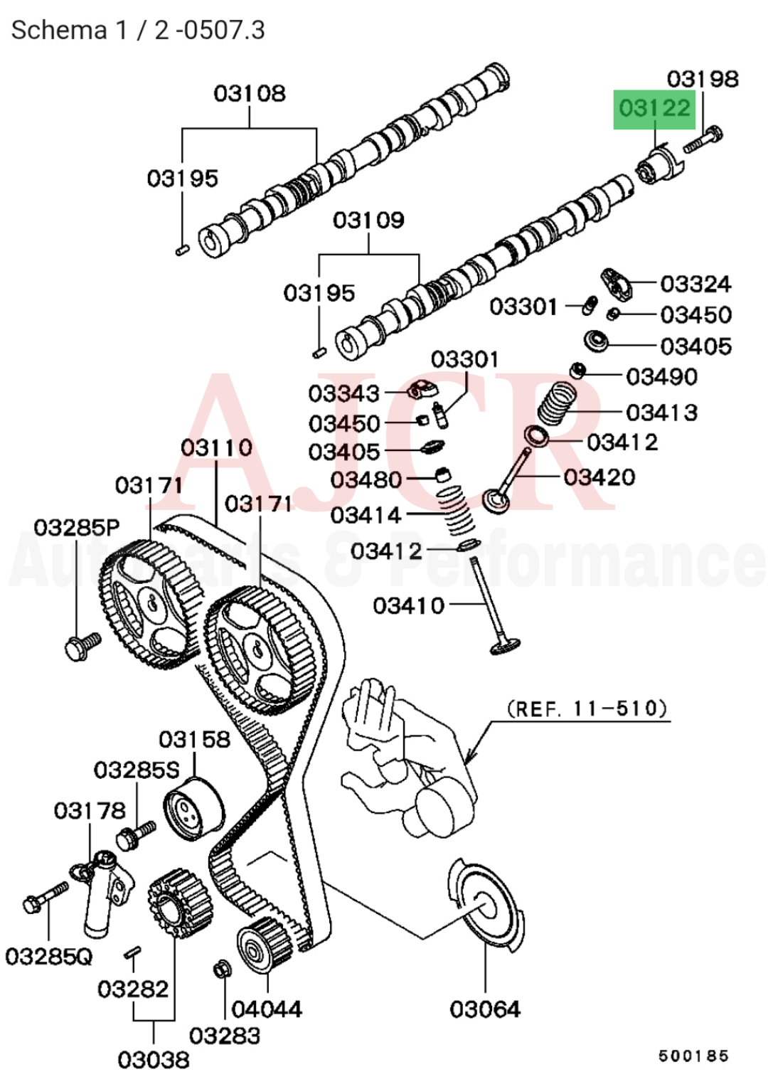 Mitsubishi Exhaust Cam Sensor Cylinder Lector Evo 7-9
