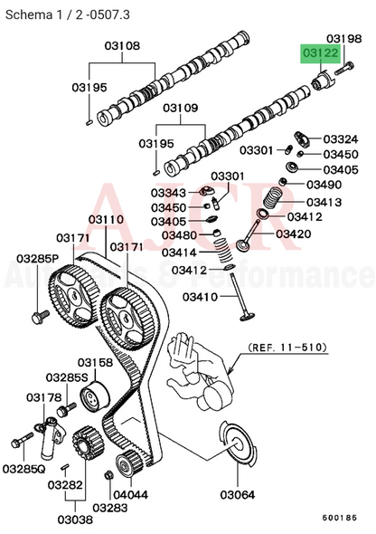 Mitsubishi Exhaust Cam Sensor Cylinder Lector Evo 7-9