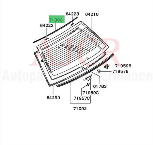 Mitsubishi Rear Window Upper Molding Evo 4-6/Mirage 97-02 4DRS