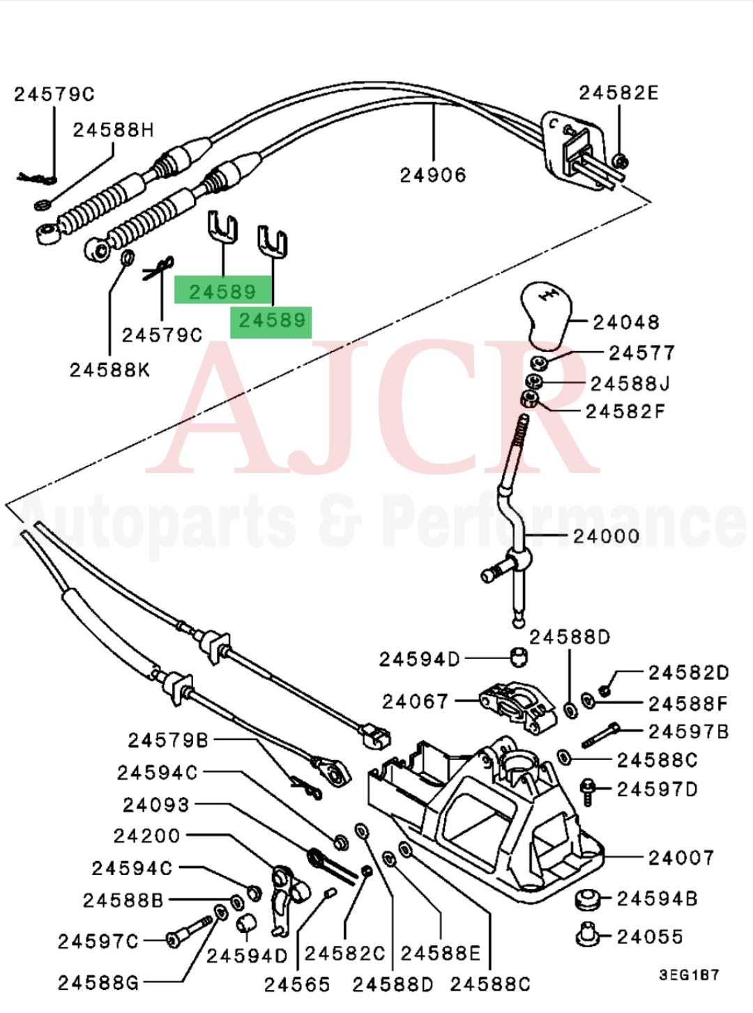 Mitsubishi Shifter Cable Clip 1G,2G DSM / Mirage