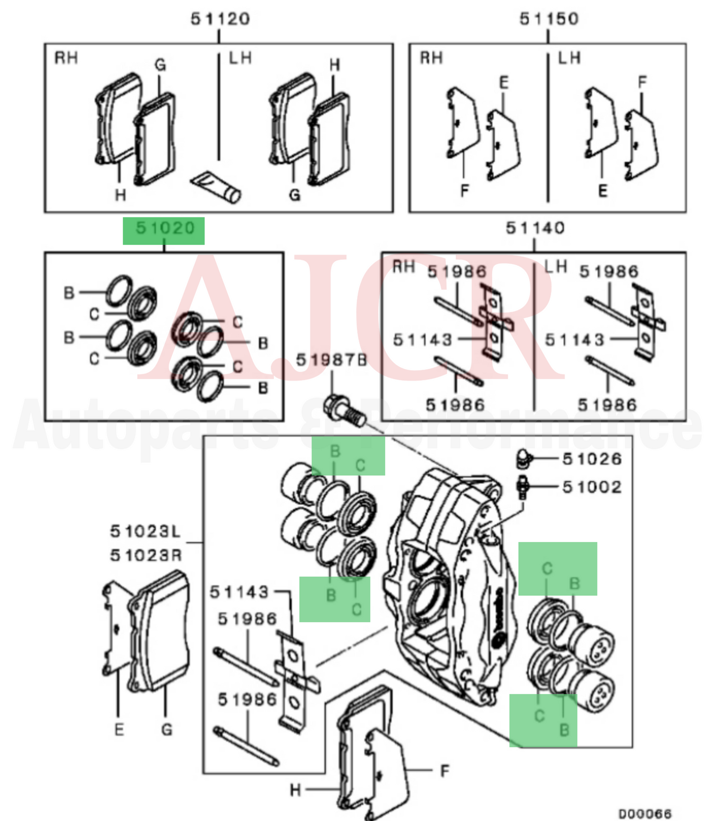 Mitsubishi Front Brembo Caliper Rebuild Kit Evo X