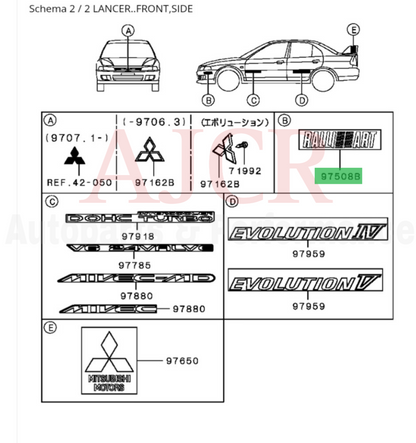 Mitsubishi Ralliart Decal Evo 6