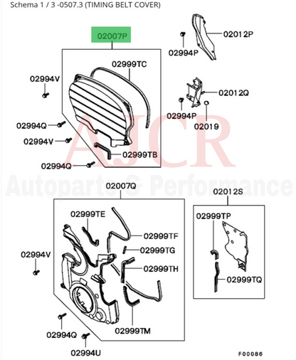 Mitsubishi Upper Timing Cover Evo 8