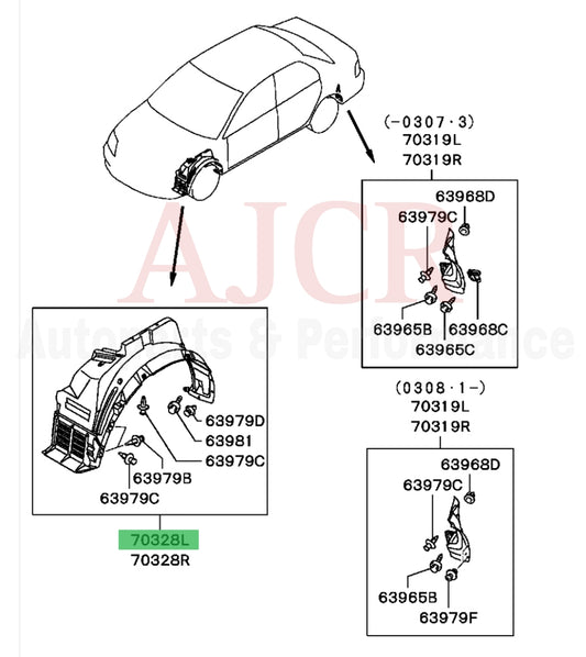 Mitsubishi Front Splash Guard Evo 7-9