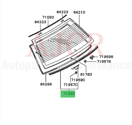 Mitsubishi Rear Lower Window Molding Evo 7-9
