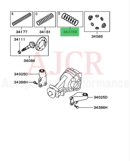 Mitsubishi Rear RS Diff Case Shim Spacers Kit