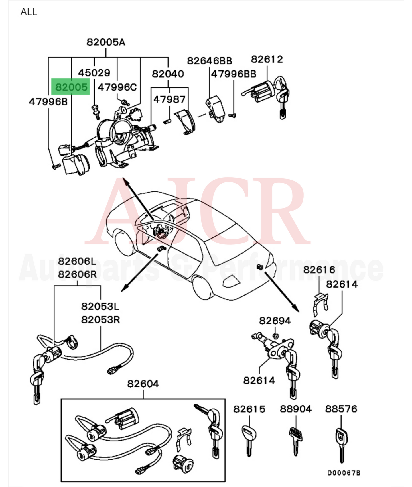 Mitsubishi Ignition Switch Outlander 03-17 / Lancer Evo 7-X