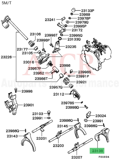 Mitsubishi Gears Fork Eclipse V6 3.0L 5-Speed 00-05