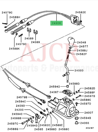 Mitsubishi Shifter Cables 5-Speed Mirage 97.5-02